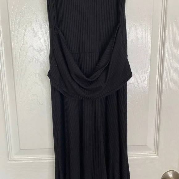 ANTHROPOLOGIE Black Ribbed Kingsolver Sleeveless Midi Dress Size Small - Picture 7 of 9